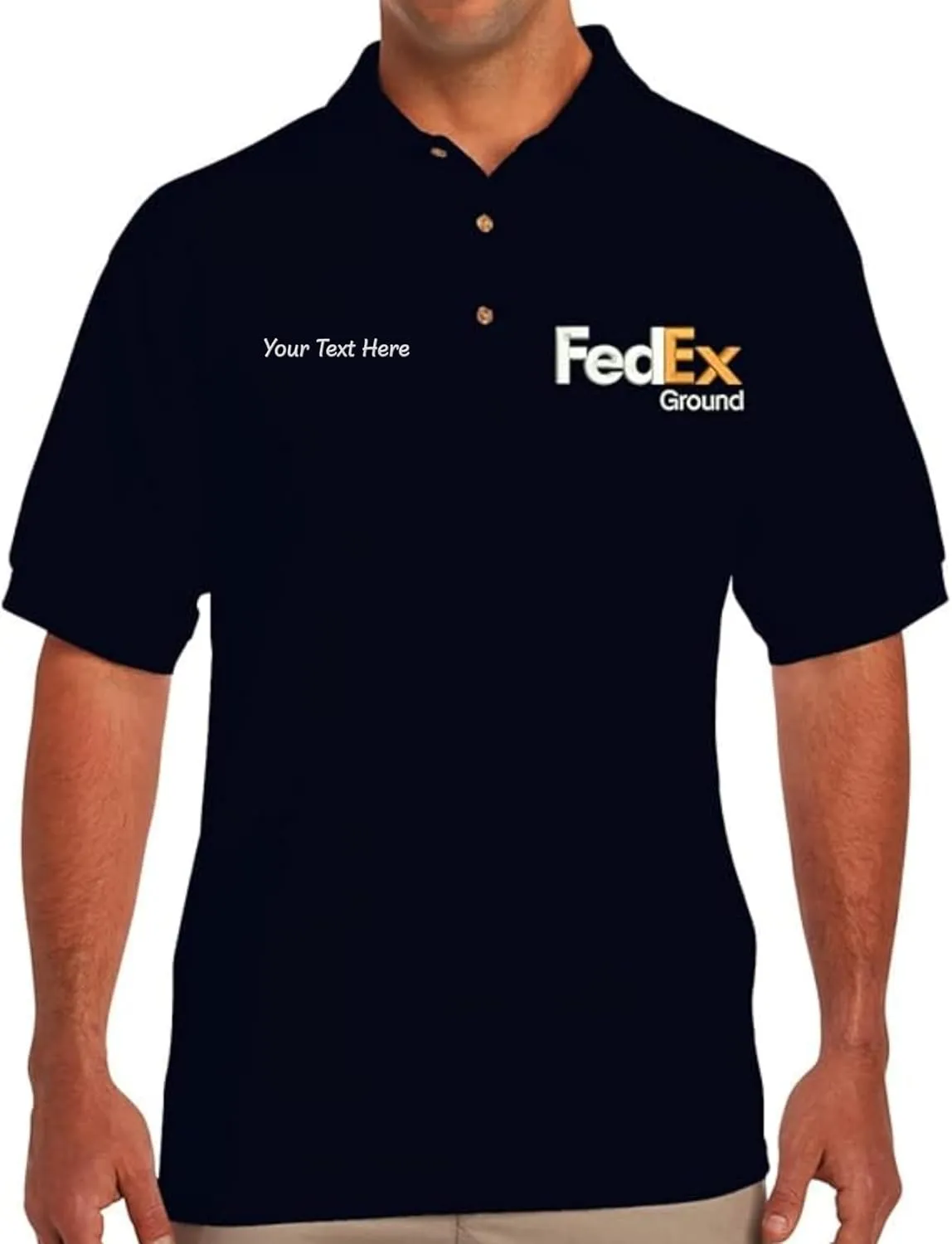 ALLNTRENDS FedEx Men's Polo T Shirt Embroidered FedEx Ground Apparel