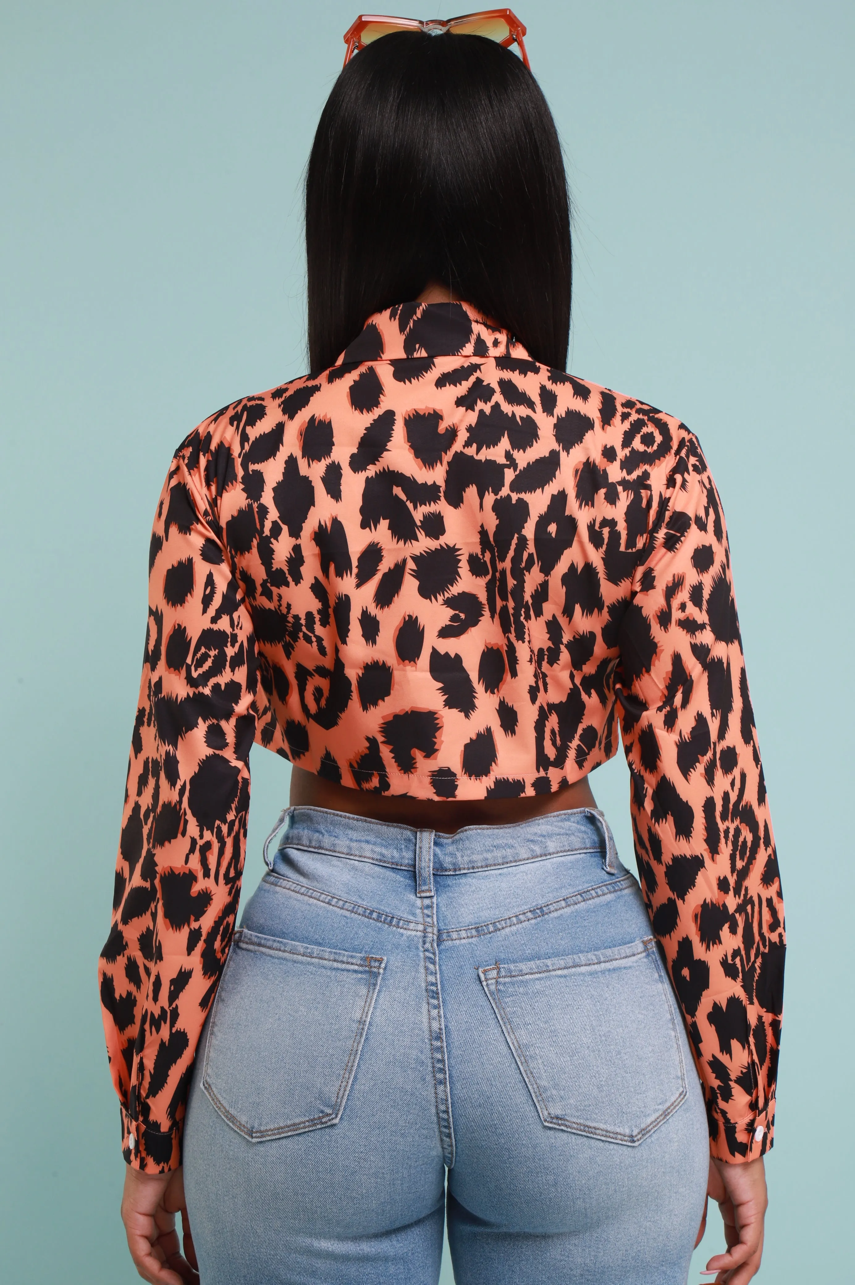Best In The Game Print Crop Top - Orange/Black
