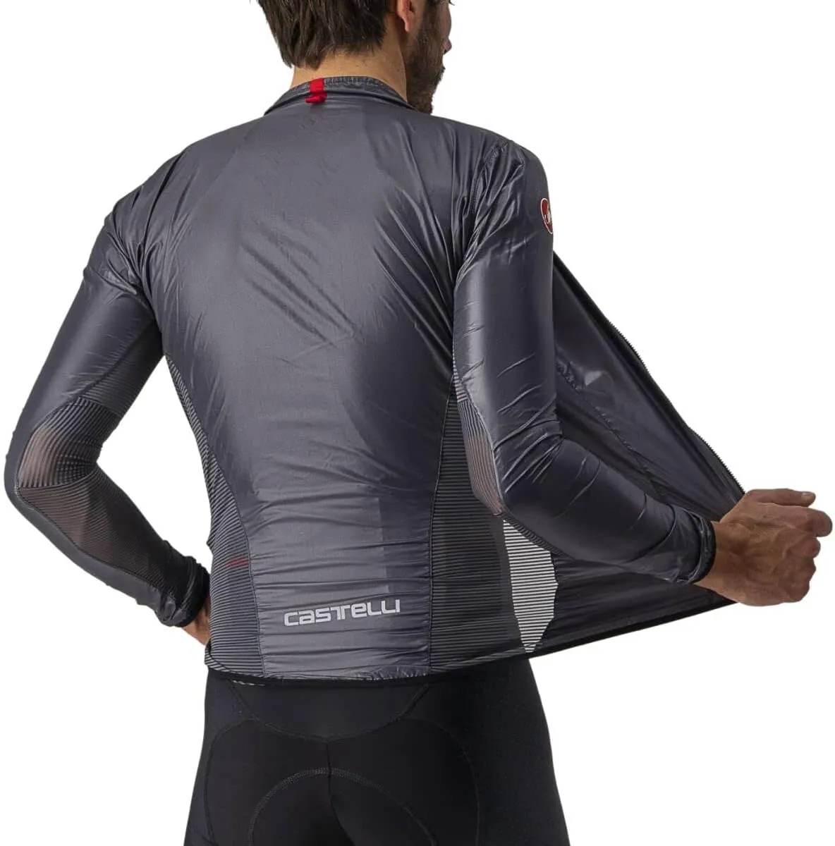 CASTELLI Mens Aria Shell Jacket, Highly Packable Ultra-Light Wind Protective Cycling Apparel for Road Cycling & Bike Rides