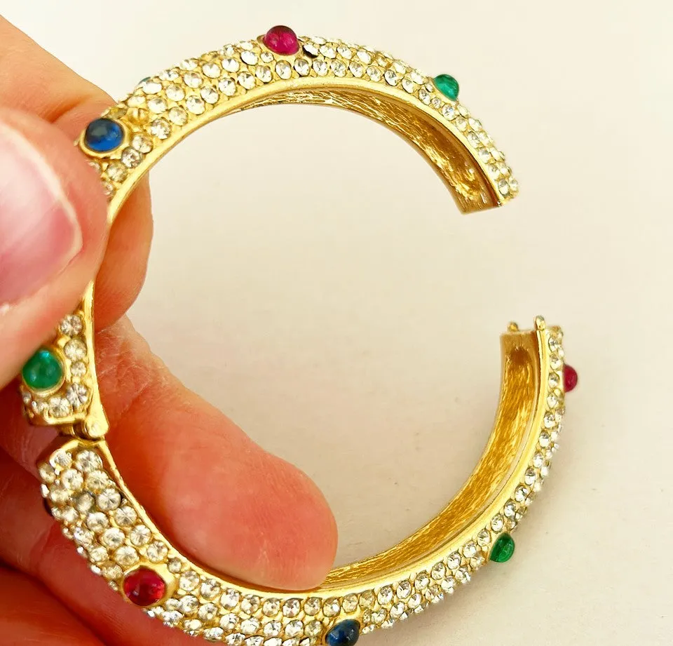 Classic early 1990’s signed Ciner hinged couture bracelet.