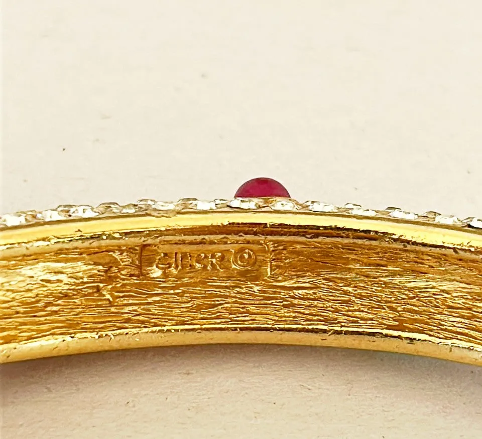 Classic early 1990’s signed Ciner hinged couture bracelet.