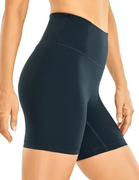 CRZ YOGA Women's Brushed Naked Feeling Biker Shorts 6'' - High Waist Matte Workout Gym Running Spandex