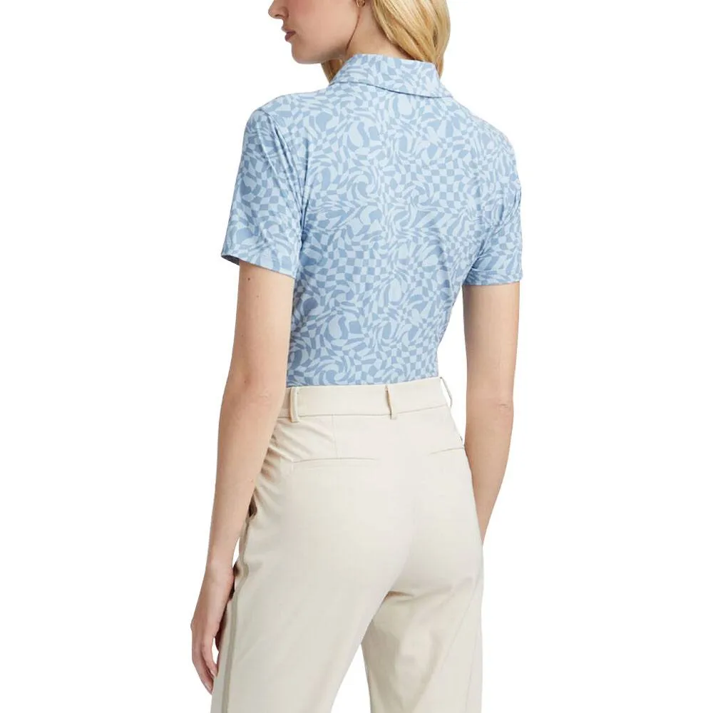 Gfore Distorted Check Silky Tech Nylon Golf Polo 2023 Women