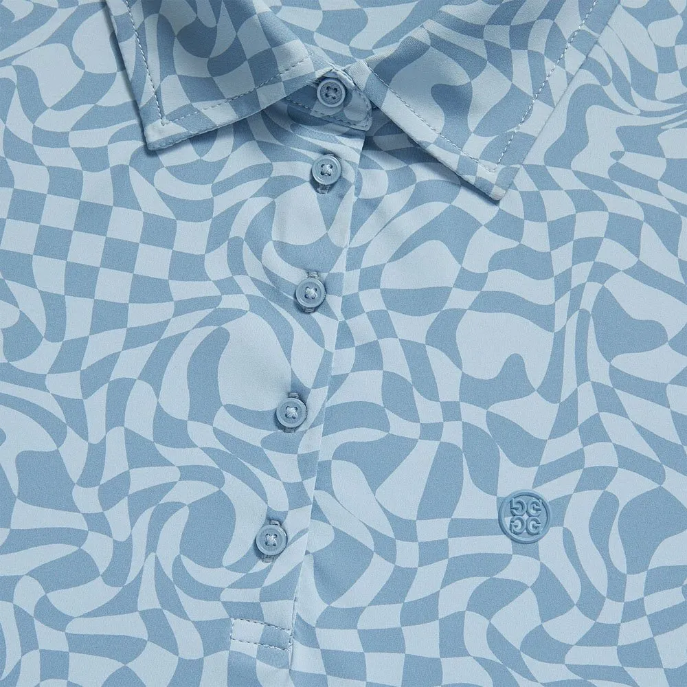 Gfore Distorted Check Silky Tech Nylon Golf Polo 2023 Women