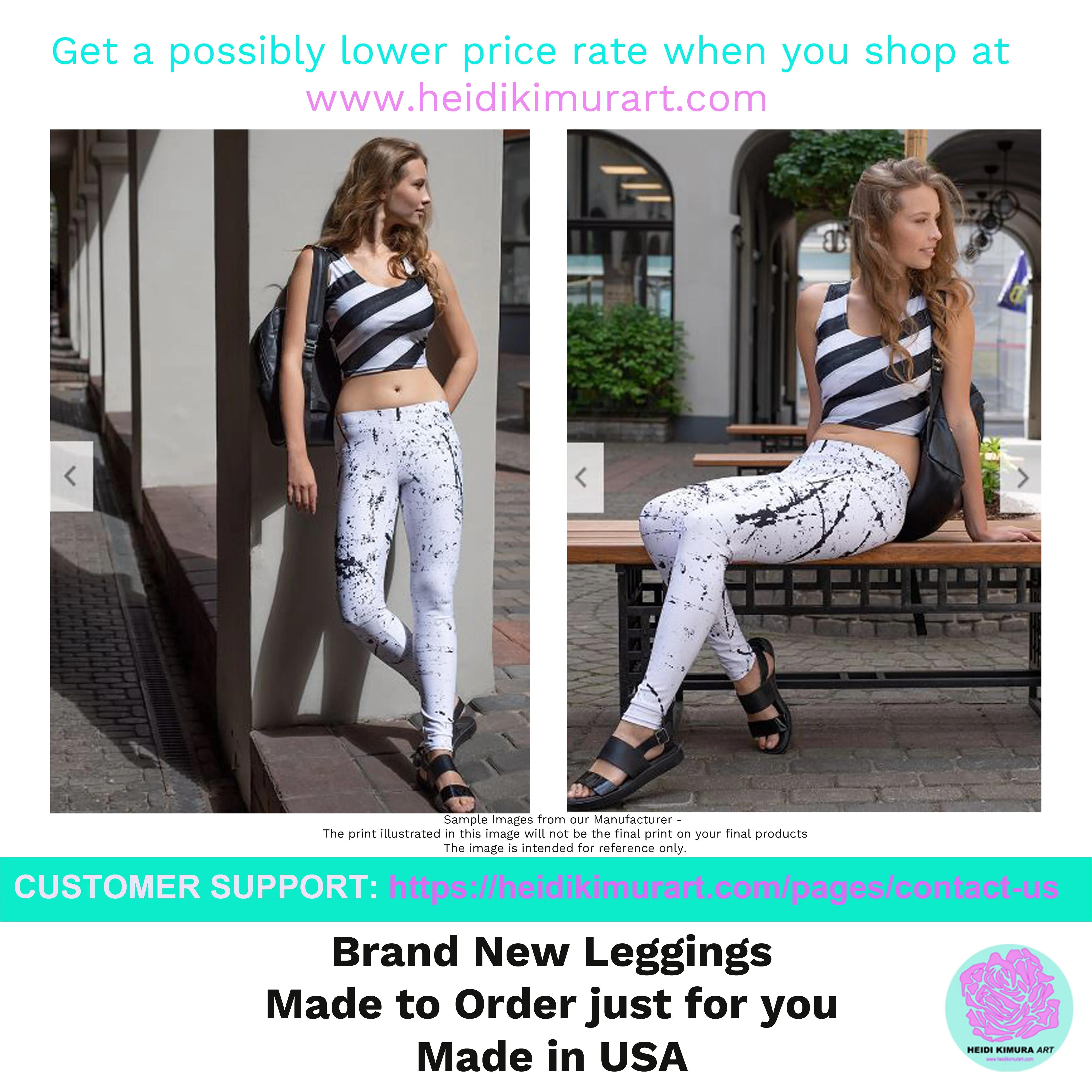 Gray Tiger Striped Yoga Leggings, Women's Animal Print Long Yoga Pants - Made in USA/EU