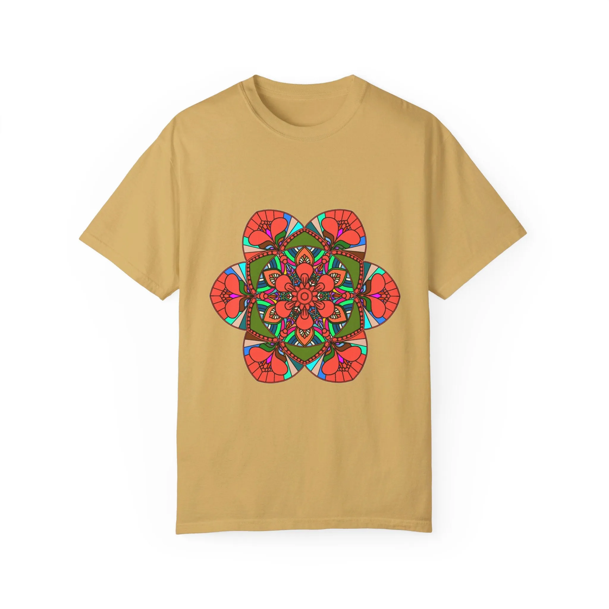 Handmade Mandala Design T-Shirt - 100% Cotton