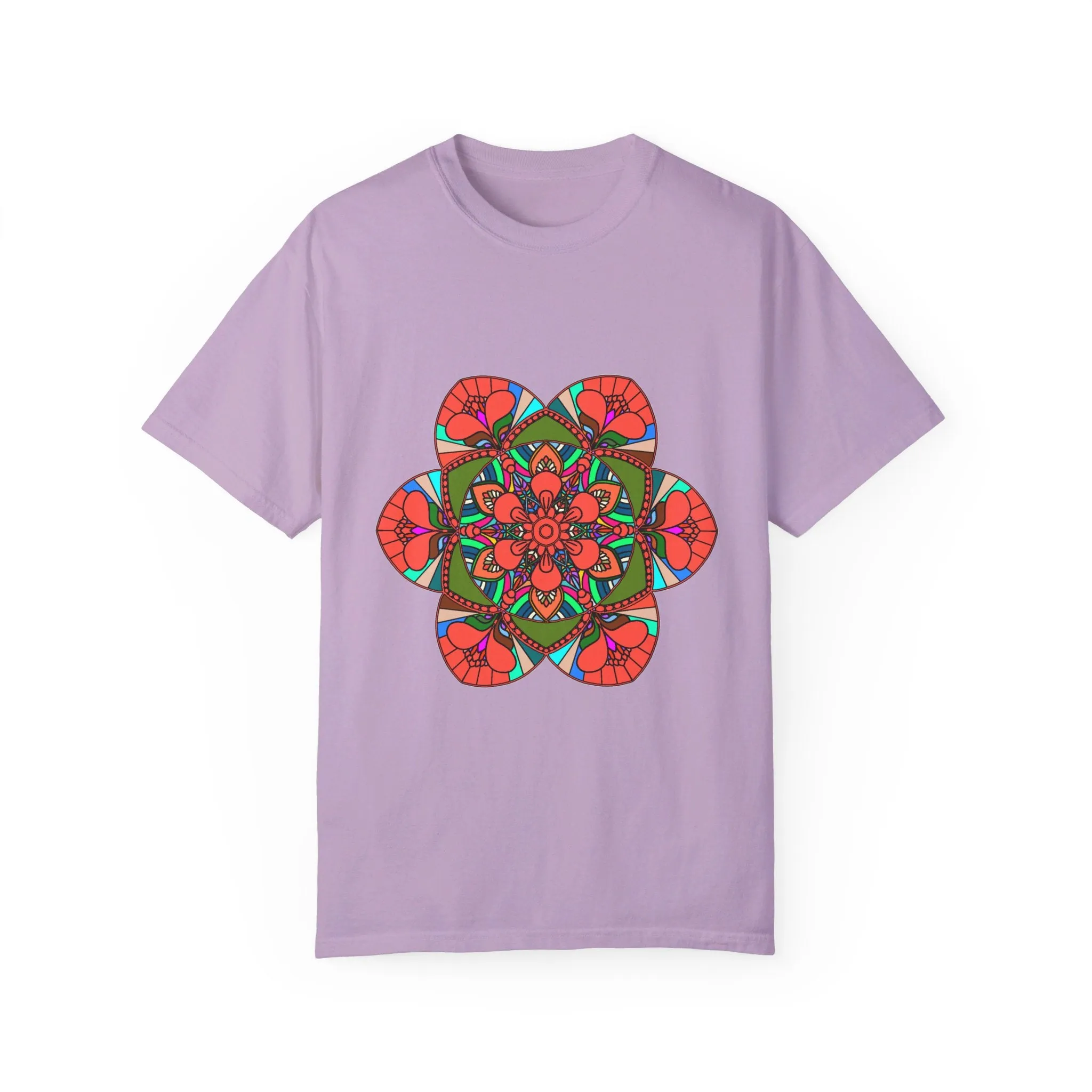 Handmade Mandala Design T-Shirt - 100% Cotton
