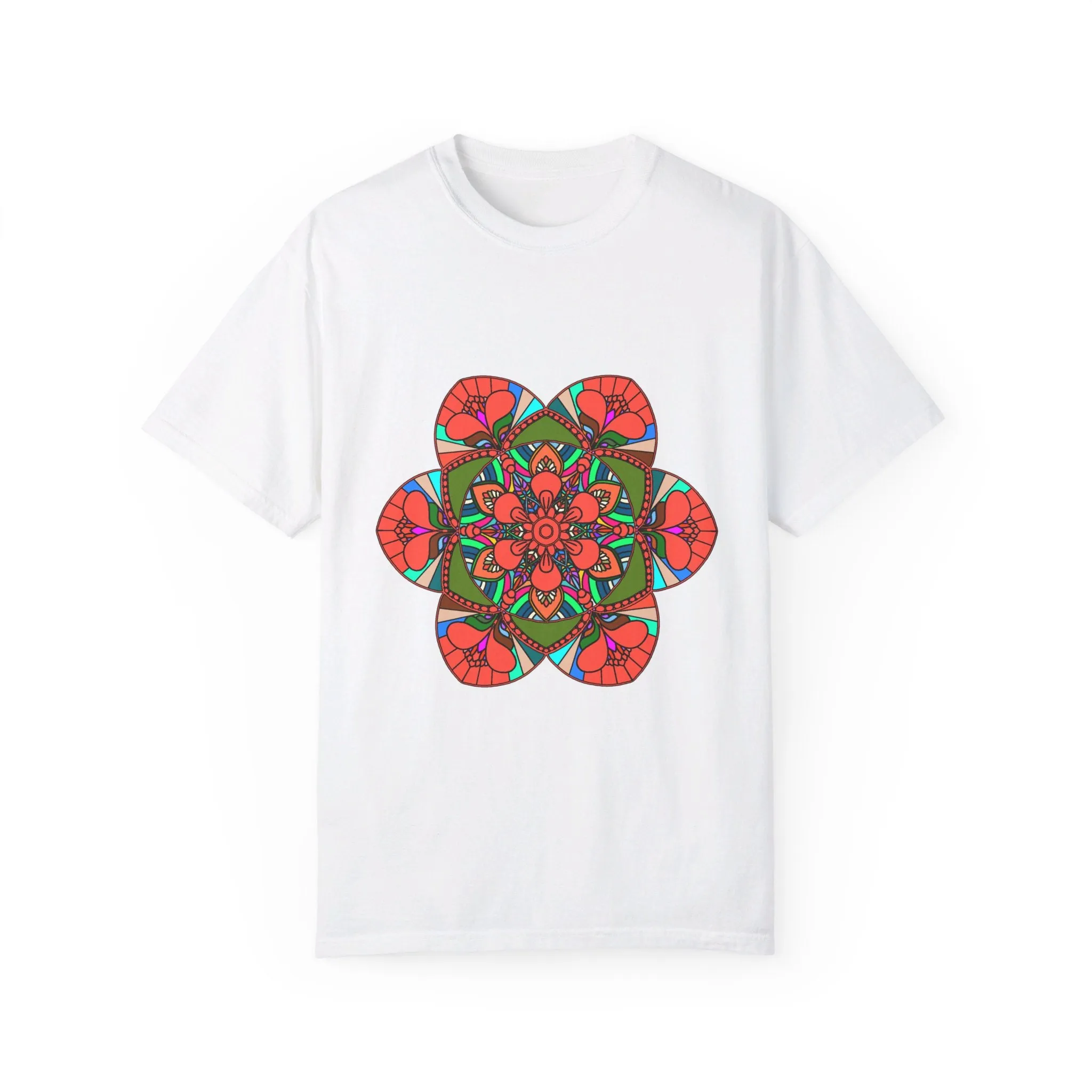 Handmade Mandala Design T-Shirt - 100% Cotton