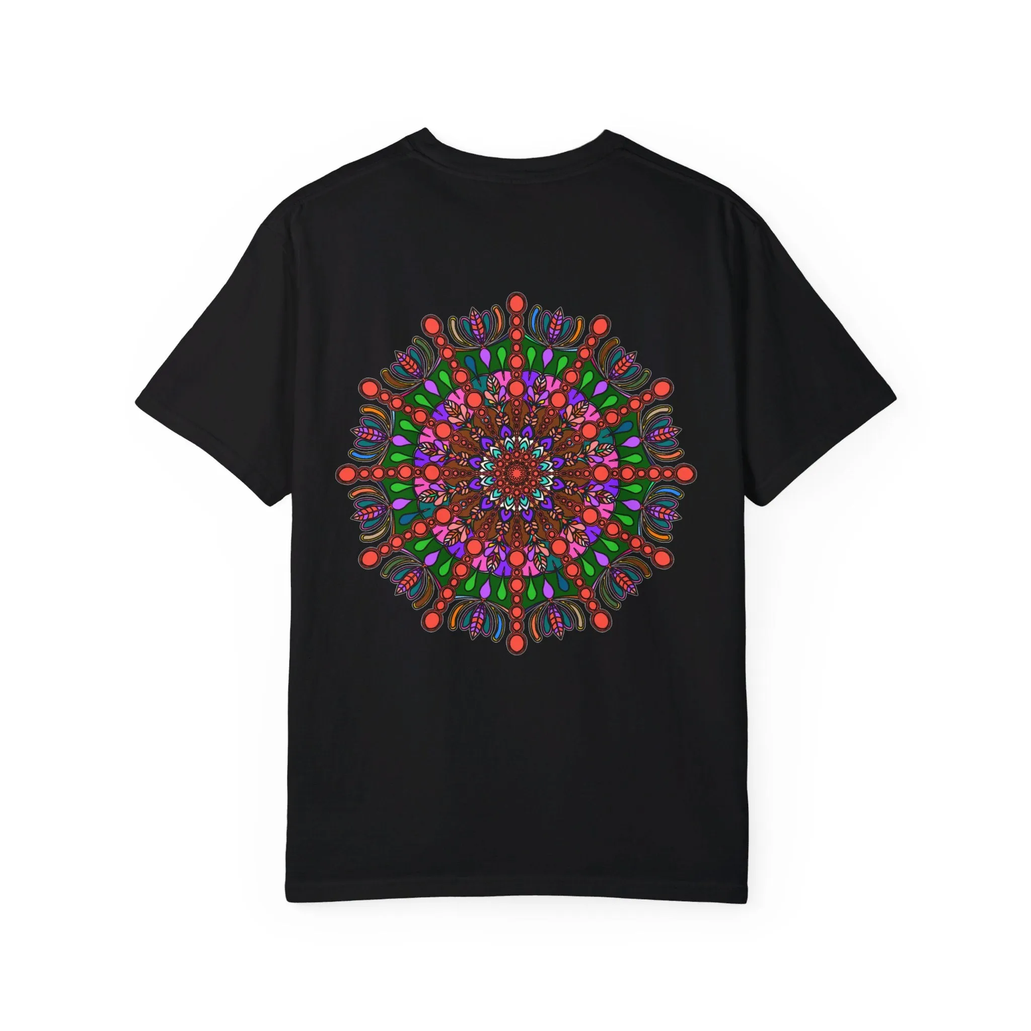Handmade Mandala Design T-Shirt - 100% Ring-Spun Cotton - Garment-Dyed for Extra Comfort