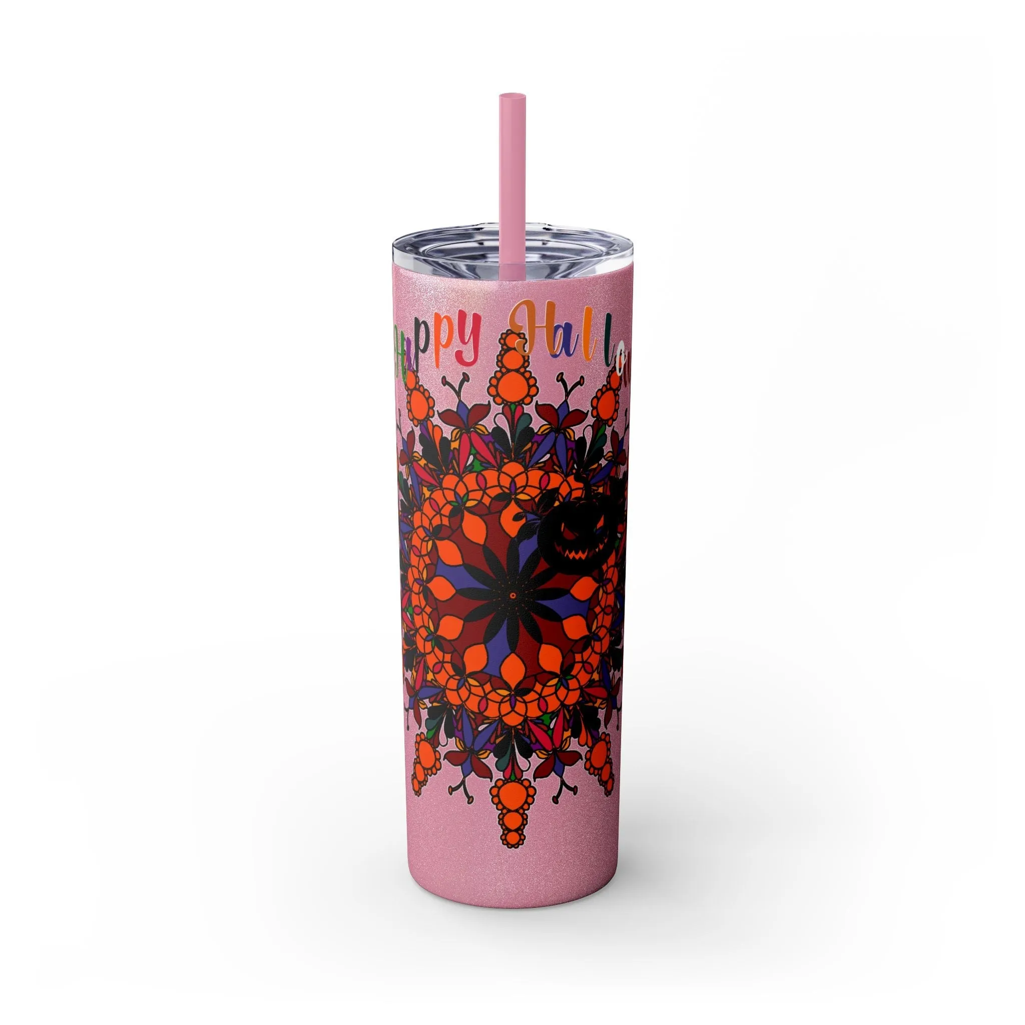 Handmade Mandala Skinny Tumbler - Keeps Drinks Hot/Cold