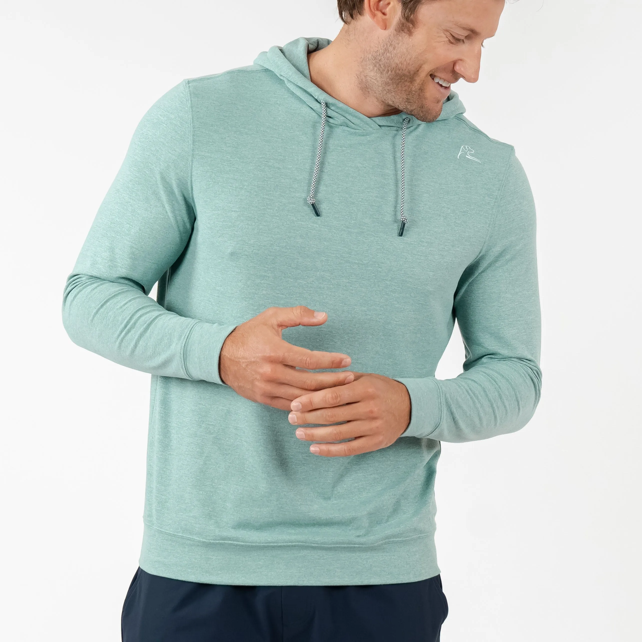 Hesi Performance Hoodie | Heather - Bullfrog Green/Antigua Green