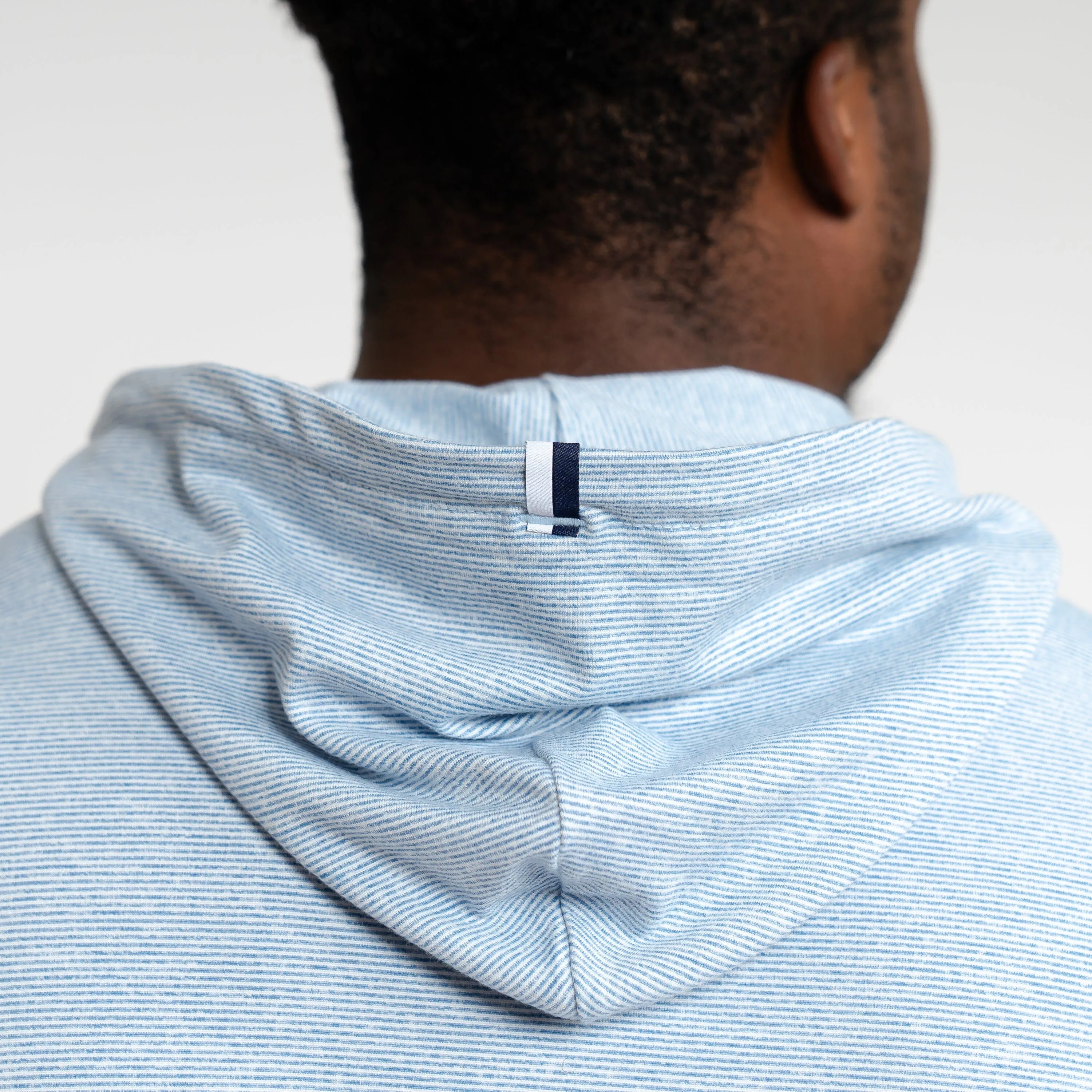 Hesi Performance Hoodie | The Tight Line Heather Stripe - Beluga Blue/White