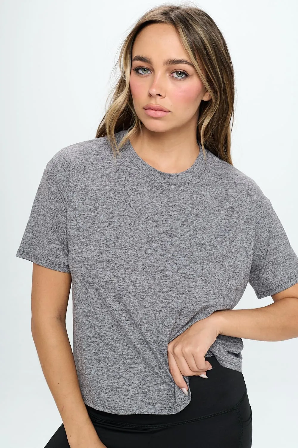 KNIT RIOT Womens Crop Top  Short Sleeve Soft Boxy Crewneck Casual Active Workout Yoga Running Cropped Tee T Shirts