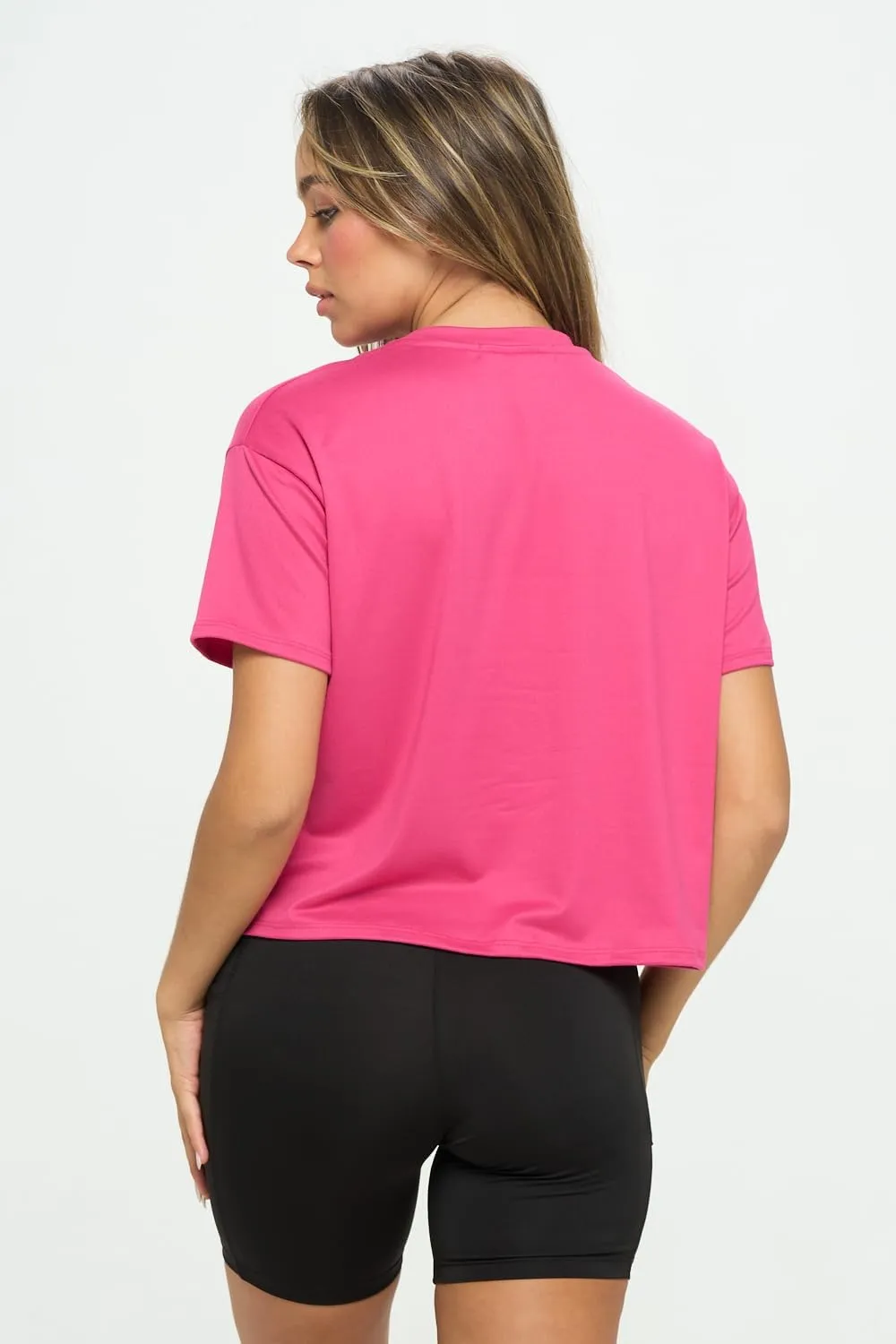 KNIT RIOT Womens Crop Top  Short Sleeve Soft Boxy Crewneck Casual Active Workout Yoga Running Cropped Tee T Shirts