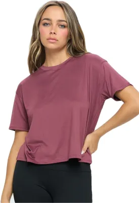 KNIT RIOT Womens Crop Top  Short Sleeve Soft Boxy Crewneck Casual Active Workout Yoga Running Cropped Tee T Shirts
