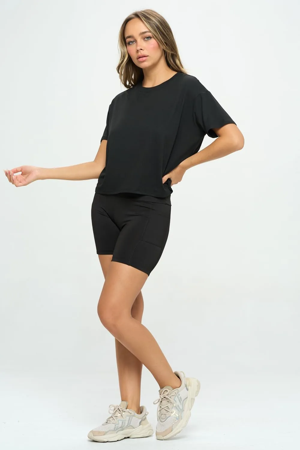 KNIT RIOT Womens Crop Top  Short Sleeve Soft Boxy Crewneck Casual Active Workout Yoga Running Cropped Tee T Shirts