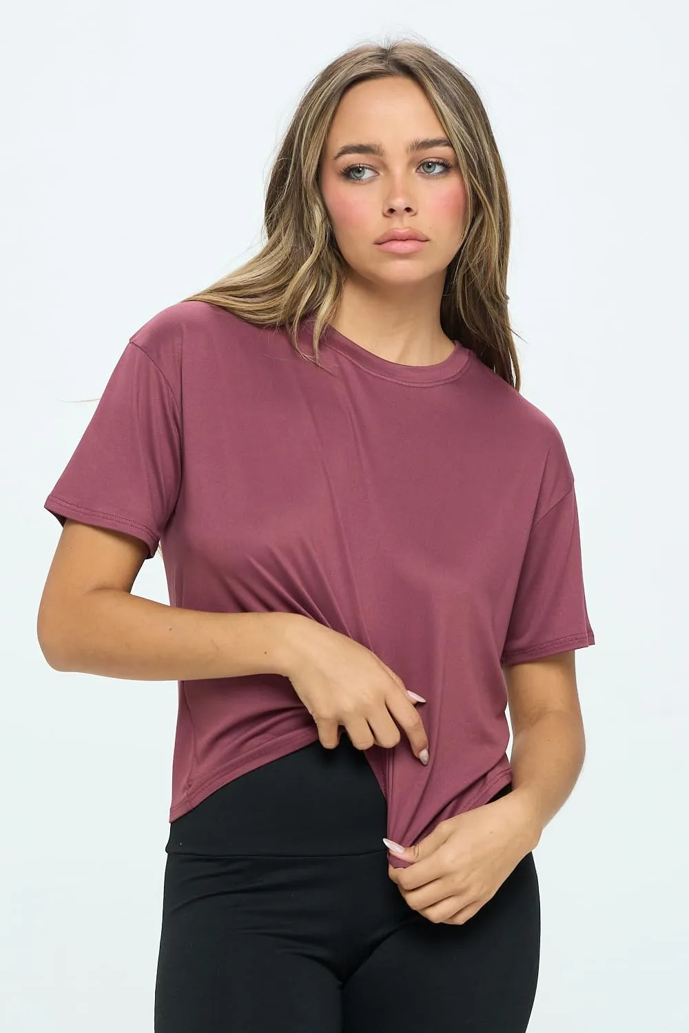 KNIT RIOT Womens Crop Top  Short Sleeve Soft Boxy Crewneck Casual Active Workout Yoga Running Cropped Tee T Shirts