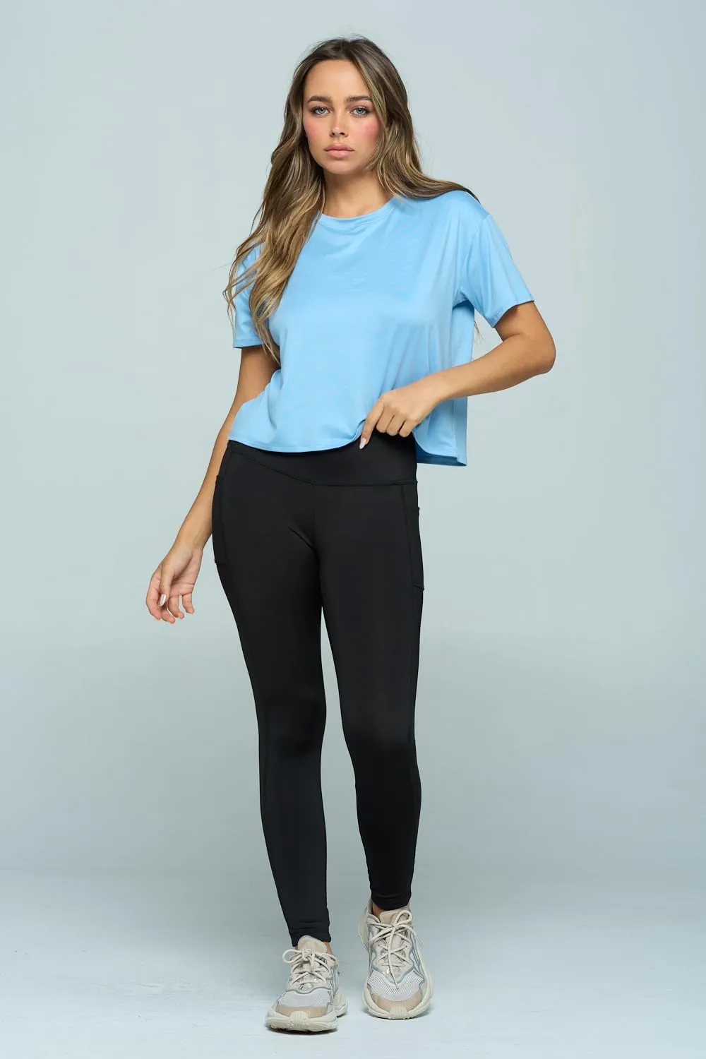 KNIT RIOT Womens Crop Top  Short Sleeve Soft Boxy Crewneck Casual Active Workout Yoga Running Cropped Tee T Shirts