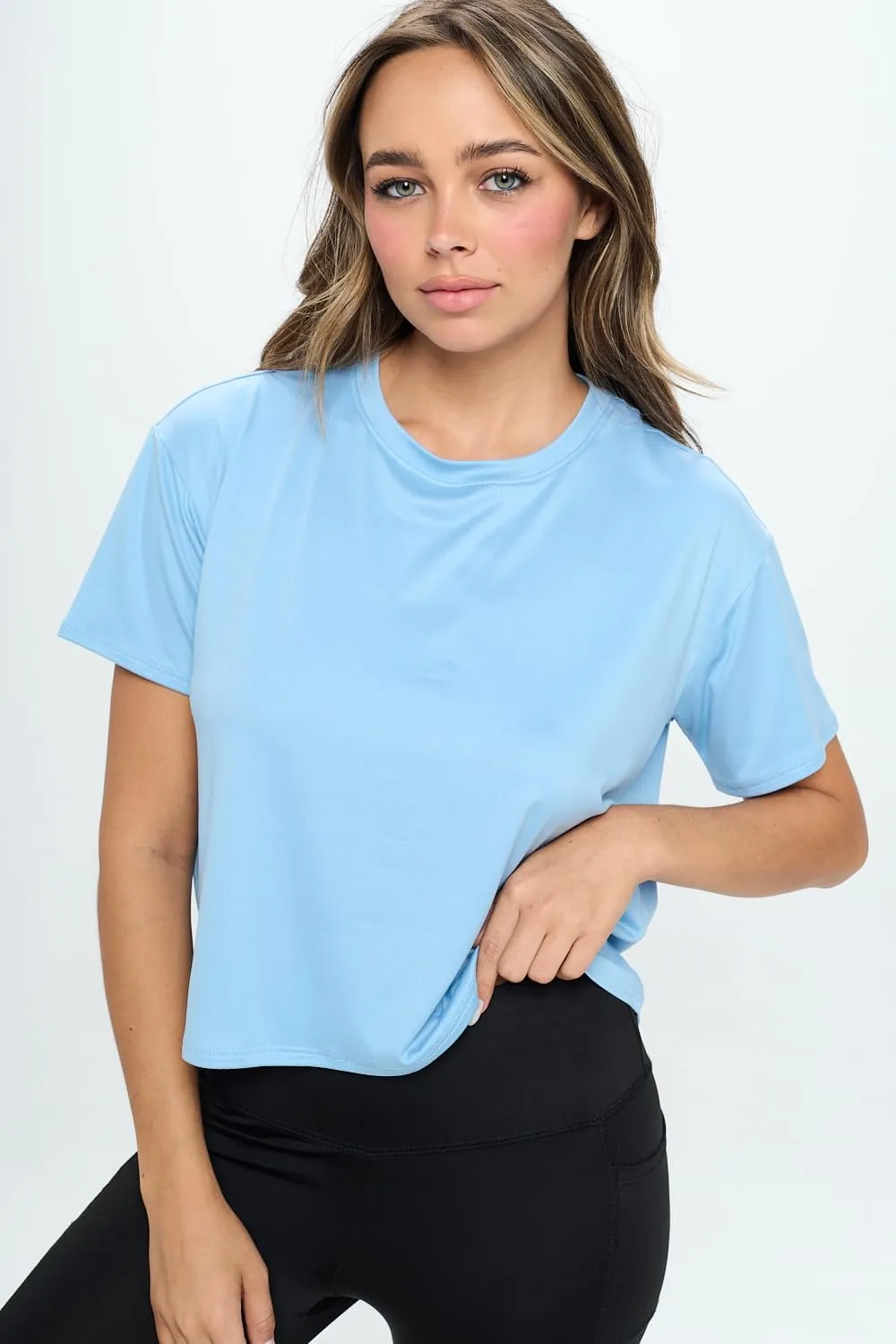 KNIT RIOT Womens Crop Top  Short Sleeve Soft Boxy Crewneck Casual Active Workout Yoga Running Cropped Tee T Shirts