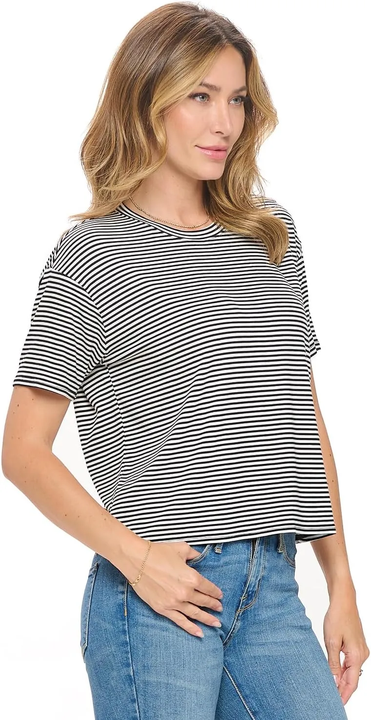 KNIT RIOT Womens Crop Top  Short Sleeve Soft Boxy Crewneck Casual Active Workout Yoga Running Cropped Tee T Shirts