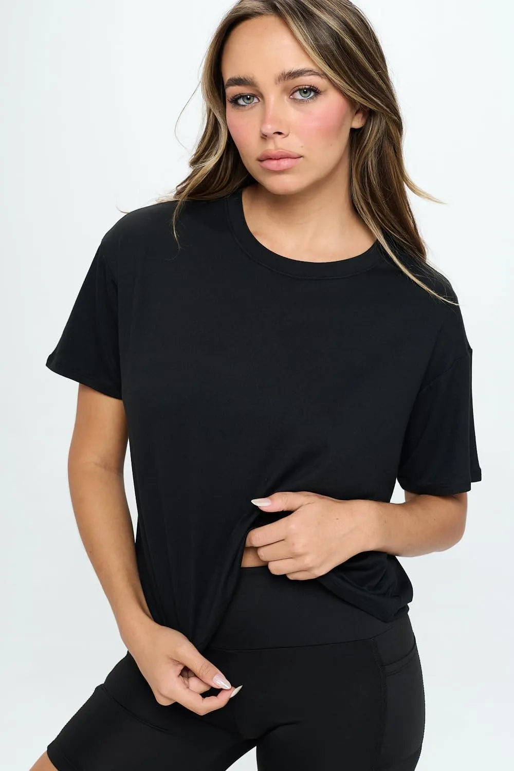 KNIT RIOT Womens Crop Top  Short Sleeve Soft Boxy Crewneck Casual Active Workout Yoga Running Cropped Tee T Shirts