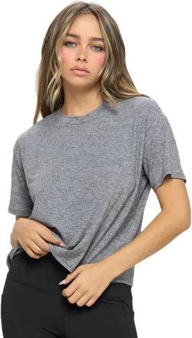 KNIT RIOT Womens Crop Top  Short Sleeve Soft Boxy Crewneck Casual Active Workout Yoga Running Cropped Tee T Shirts