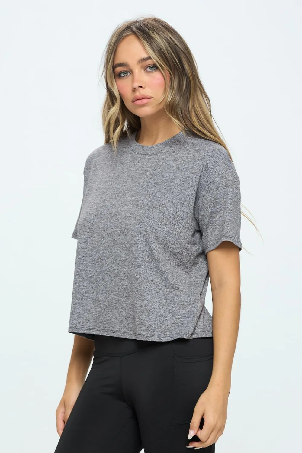 KNIT RIOT Womens Crop Top  Short Sleeve Soft Boxy Crewneck Casual Active Workout Yoga Running Cropped Tee T Shirts