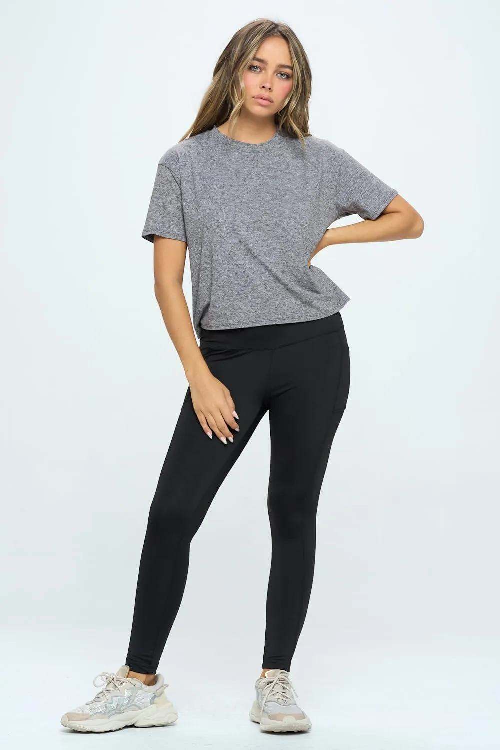 KNIT RIOT Womens Crop Top  Short Sleeve Soft Boxy Crewneck Casual Active Workout Yoga Running Cropped Tee T Shirts