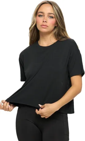 KNIT RIOT Womens Crop Top  Short Sleeve Soft Boxy Crewneck Casual Active Workout Yoga Running Cropped Tee T Shirts