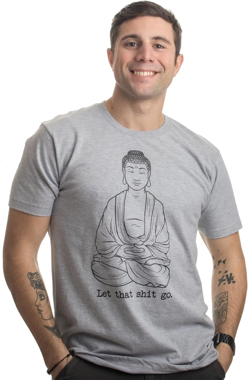 Let That Shit Go | Funny Zen Buddha Yoga Mindfulness Yogi Peace Hippy T-Shirt