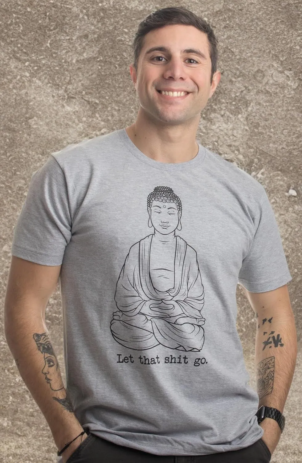Let That Shit Go | Funny Zen Buddha Yoga Mindfulness Yogi Peace Hippy T-Shirt