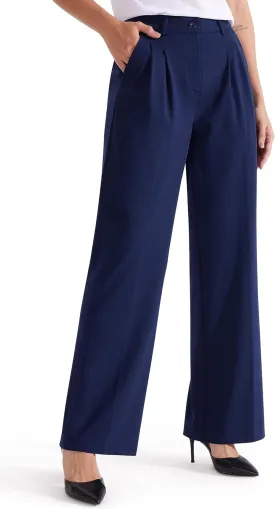 Libin Women's Wide Leg 29"/31" High Waisted Pants Business Work Slacks Pants Dress Yoga Golf Casual Trousers