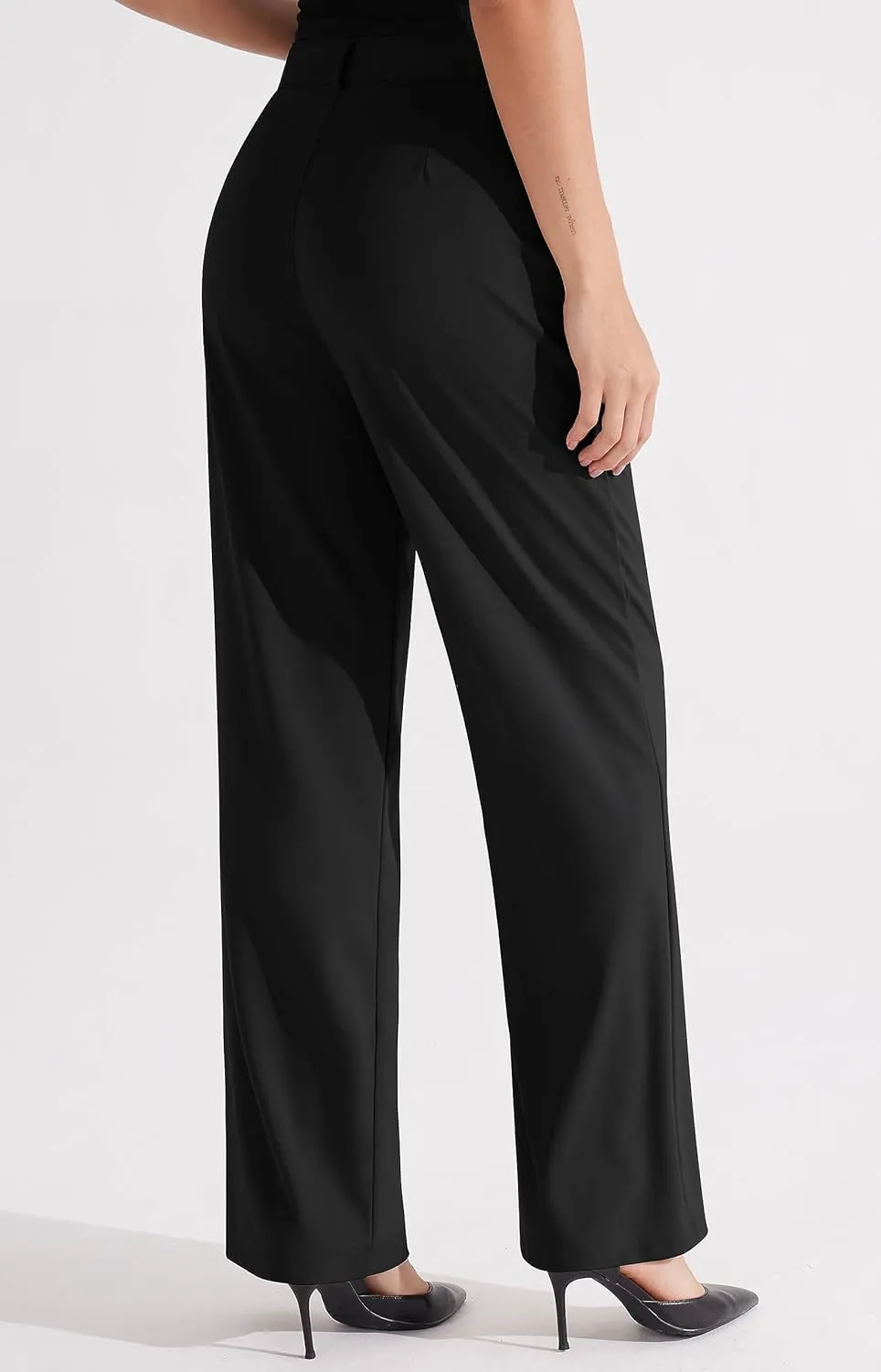 Libin Women's Wide Leg 29"/31" High Waisted Pants Business Work Slacks Pants Dress Yoga Golf Casual Trousers