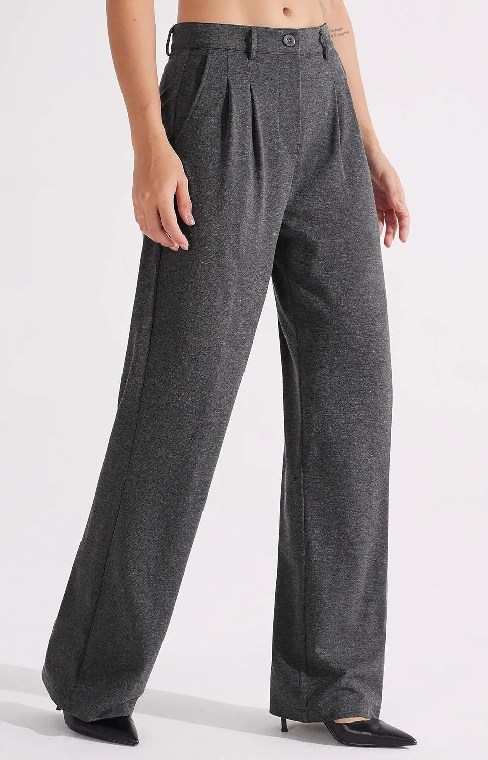 Libin Women's Wide Leg 29"/31" High Waisted Pants Business Work Slacks Pants Dress Yoga Golf Casual Trousers