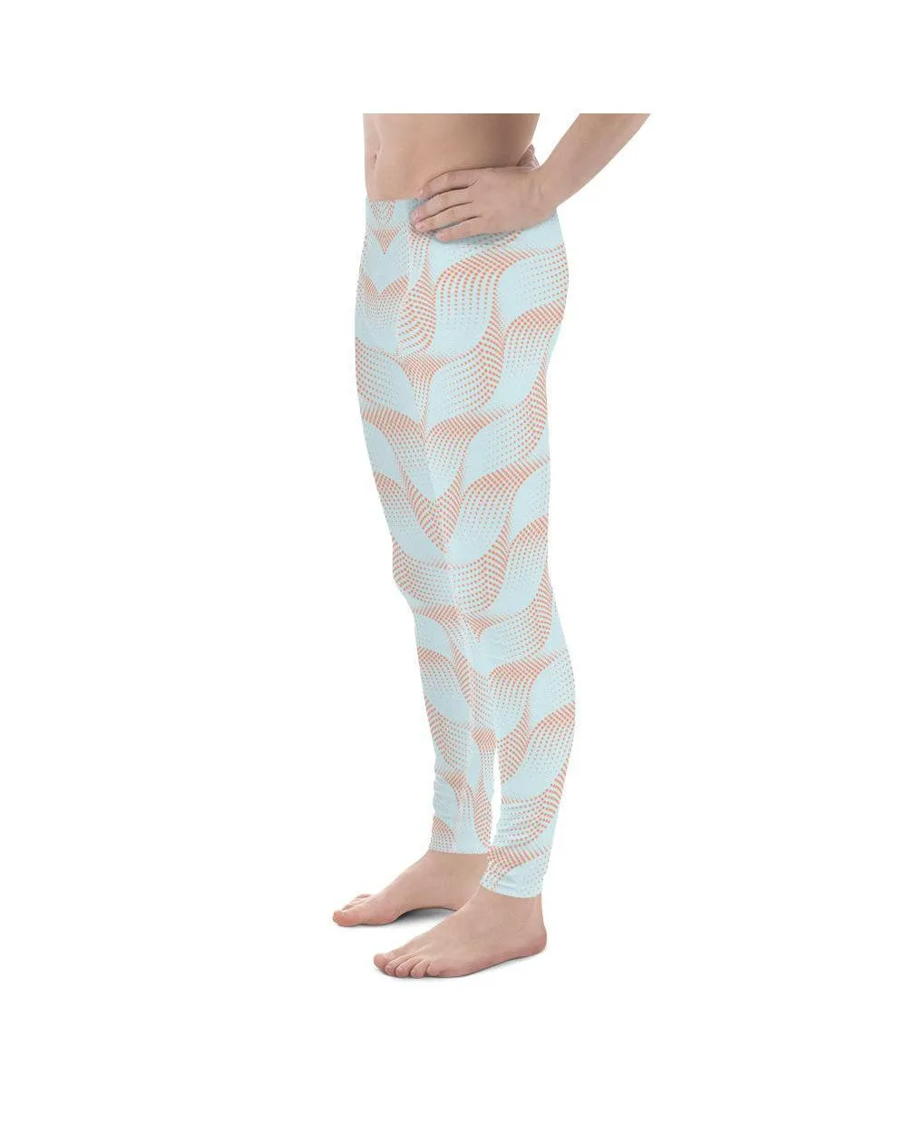 Light Blue & Apricot Wave Meggings
