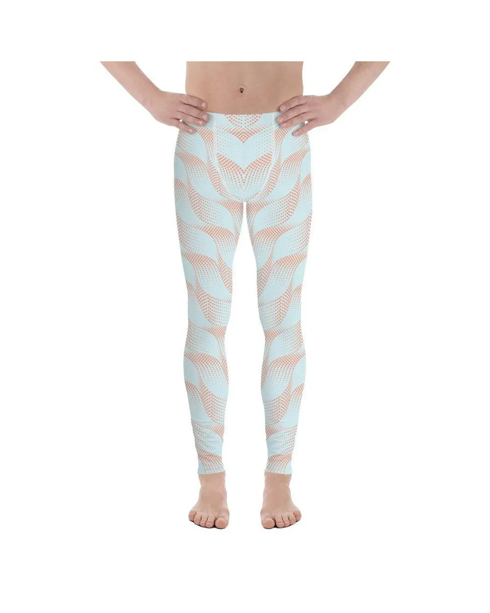 Light Blue & Apricot Wave Meggings