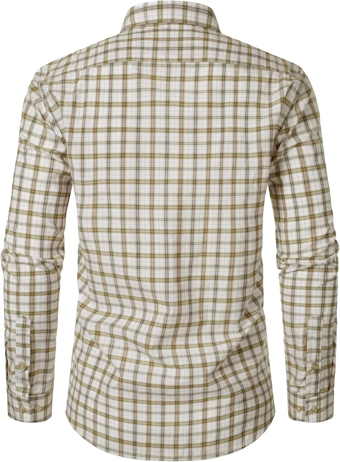 Men's Transitional Weather Slim Fit Long Sleeve Button Down Shirt Business Casual Dress Shirts with Pocket