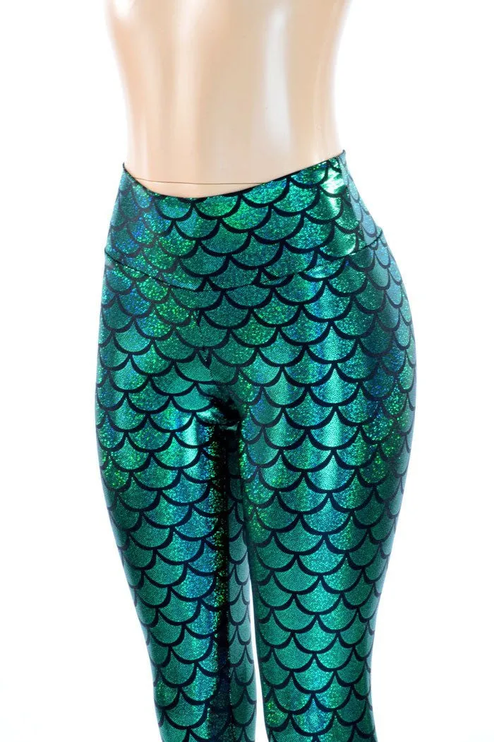 Mermaid Scale High Waist Capri Leggings