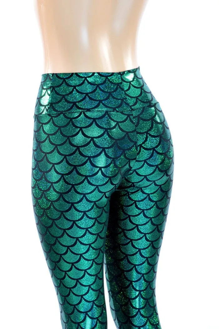 Mermaid Scale High Waist Capri Leggings