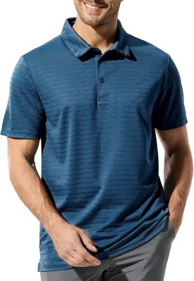 MIER Men's Quick Dry Golf Polo Shirts Short Sleeve Lightweight Casual Shirts Soft Polyester Collared Shirt