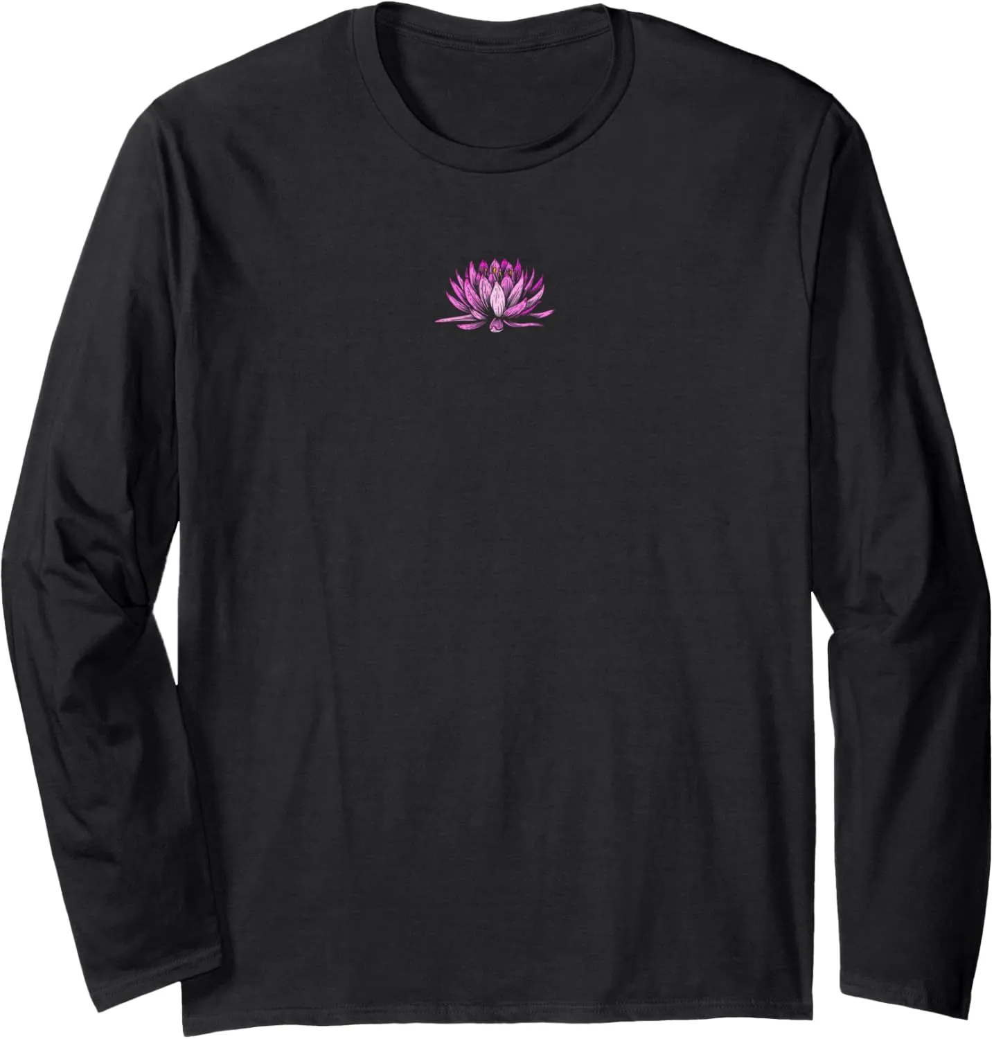 Minimalist Aesthetic Lotus Flower Yoga Meditation Spiritual Long Sleeve T-Shirt