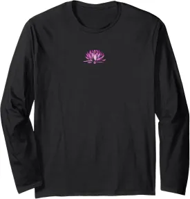 Minimalist Aesthetic Lotus Flower Yoga Meditation Spiritual Long Sleeve T-Shirt
