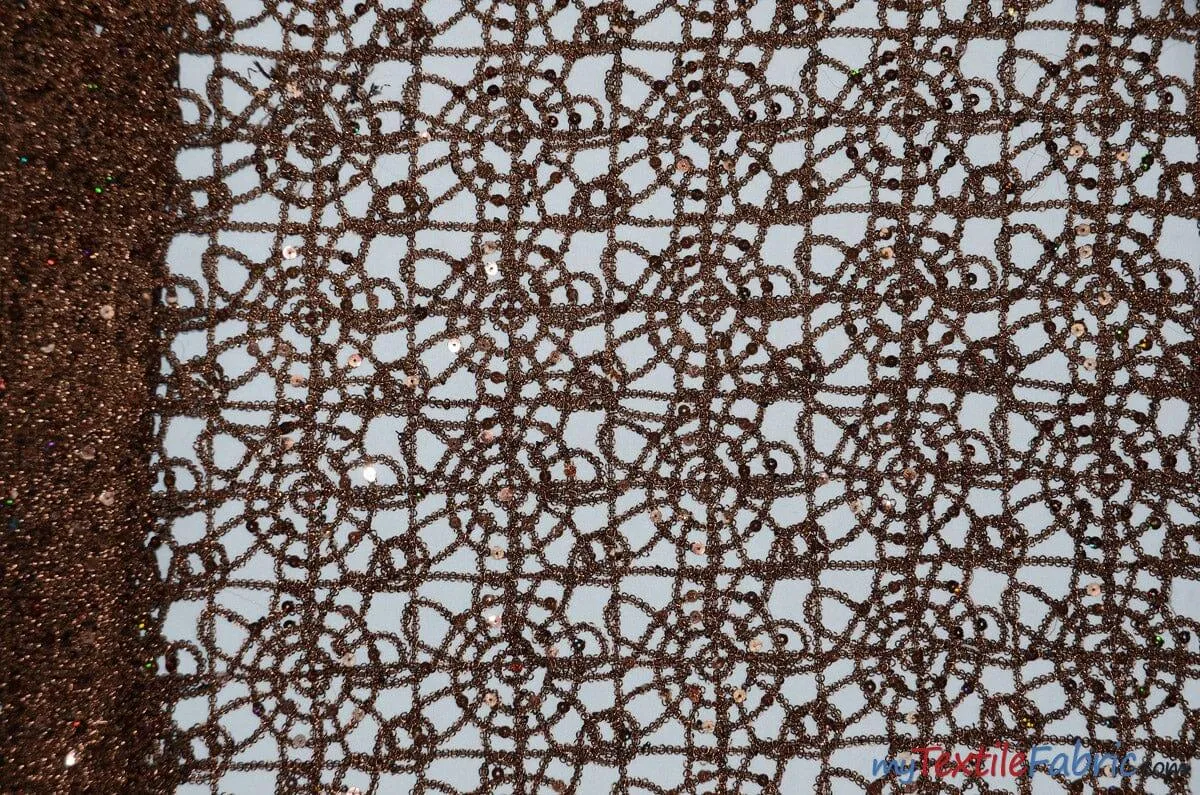 Open Weave Chain Chemical Lace Fabric | 50" Wide | 10 Colors |
