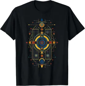 Sacred Geometry Metatron Abstract Art Aztec Spiritual Yoga T-Shirt
