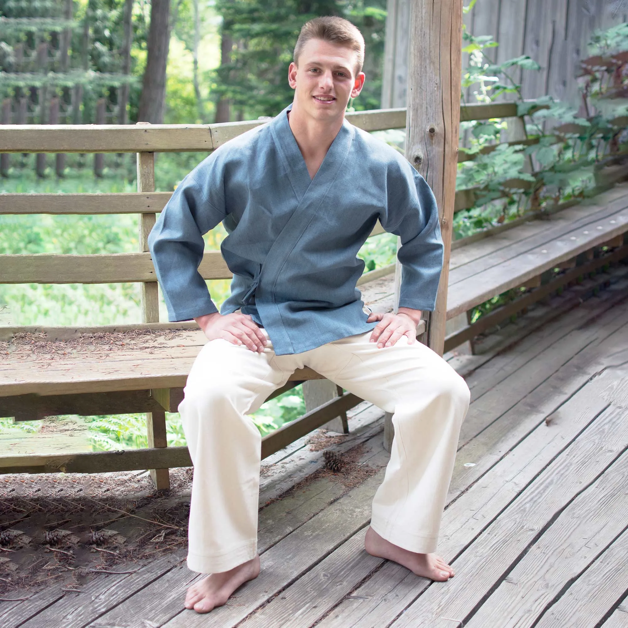 SENSEI 100% Organic Hemp Karate Meditation Jiujitsu Gi Ninja Jinbei Jacket (Unisex)(Discontinued) (FINAL SALE)