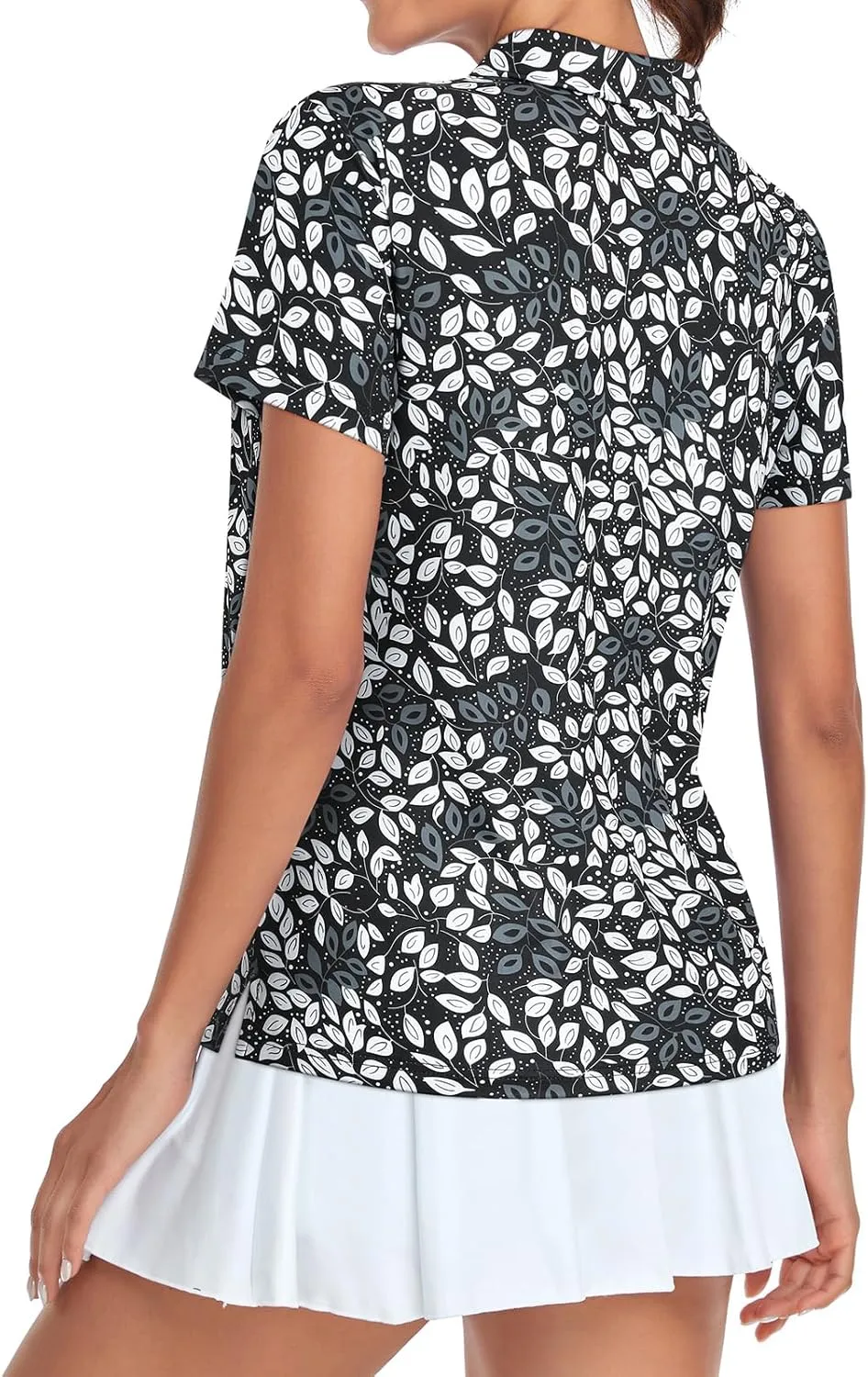 Tanst Sky Women's Golf Polo Shirts Short Sleeve Quarter Zip Collared Tops Moisture Wicking Workout Apparel
