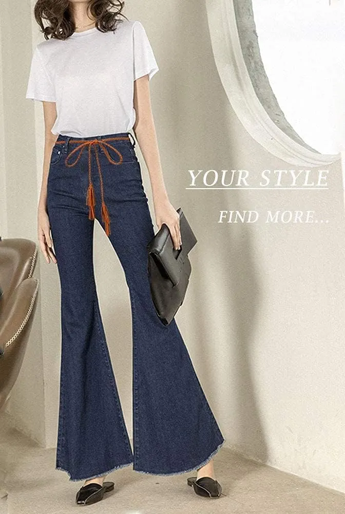 TeeYee Women Girls Multi Colors Braided Waist Tie Belt/Rope/Chain with Tassel Fringe Wrap Cloth Belts for Ladies Dress Pants