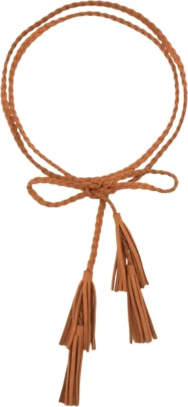 TeeYee Women Girls Multi Colors Braided Waist Tie Belt/Rope/Chain with Tassel Fringe Wrap Cloth Belts for Ladies Dress Pants