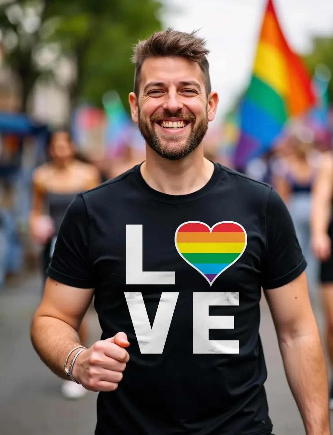 Tstars Love Pride Shirt for Men | LGBTQ Gifts - Gay Equality Rainbow Flag Mens Apparel