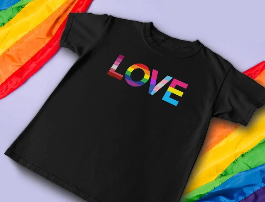 Tstars Love Pride Shirt for Men | LGBTQ Gifts - Gay Equality Rainbow Flag Mens Apparel